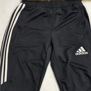 adidas Black Jogger Pants with White Stripes - Kids